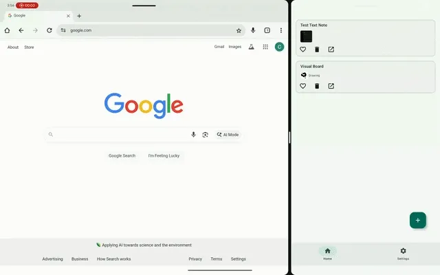Cahier adaptive UI built with Material 3 Adaptive library..gif