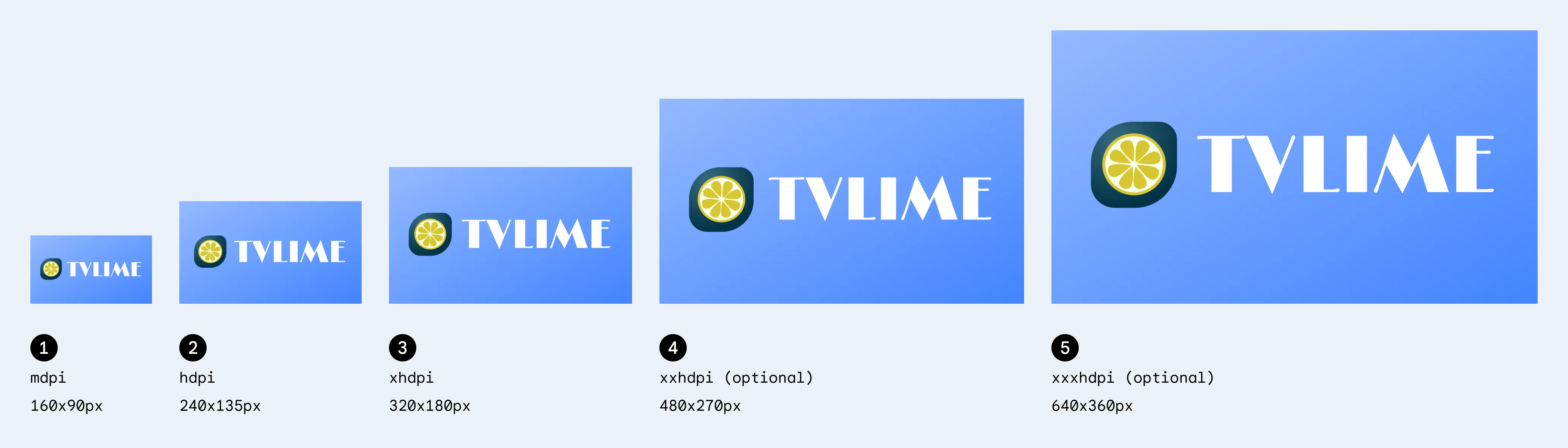 Tailles des icônes des bannières TV