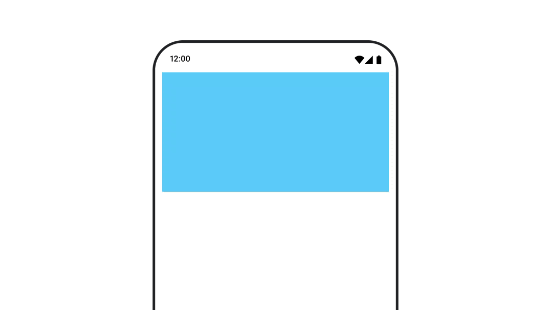 Elemento combinável verde animando a mudança de tamanho de maneira suave.