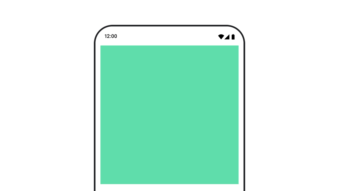 Green composable getting smaller and bigger on click, with padding being animated