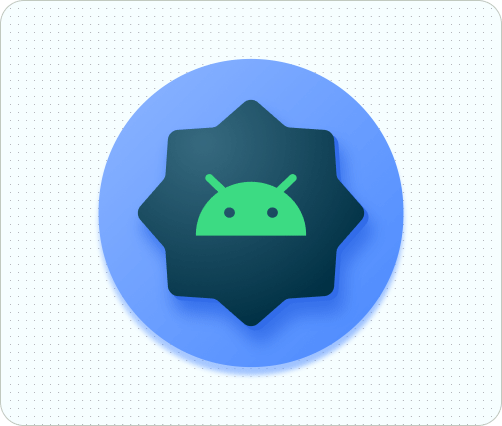 Una GIF che mostra esempi di due icone di esempio di Android a forma di cerchio,
animate per mostrare la risposta dell'utente. La prima icona mostra il logo Android
che si muove a sinistra e a destra, poi in alto e in basso all'interno del cerchio. La seconda
icona si espande e poi si contrae di nuovo.