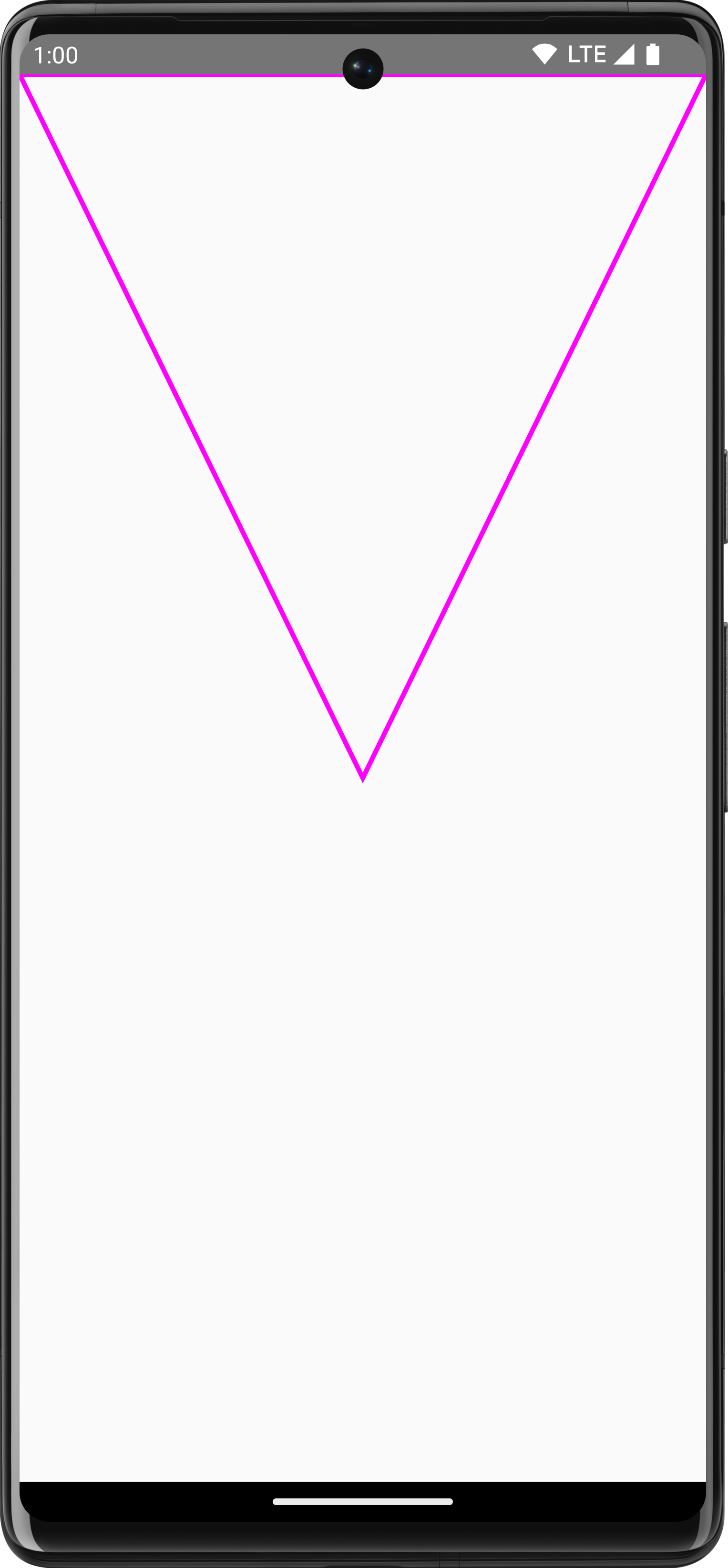 An upside-down purple path triangle drawn on Compose