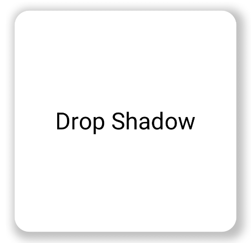 A gray drop shadow cast around a white rectangular shape.