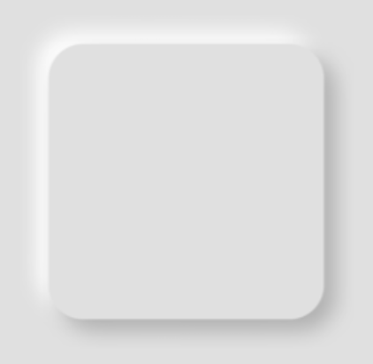 Forme rectangulaire blanche avec un effet neumorphique sur fond blanc.