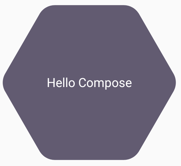 Hexagon with the text `hello compose` in the center.
