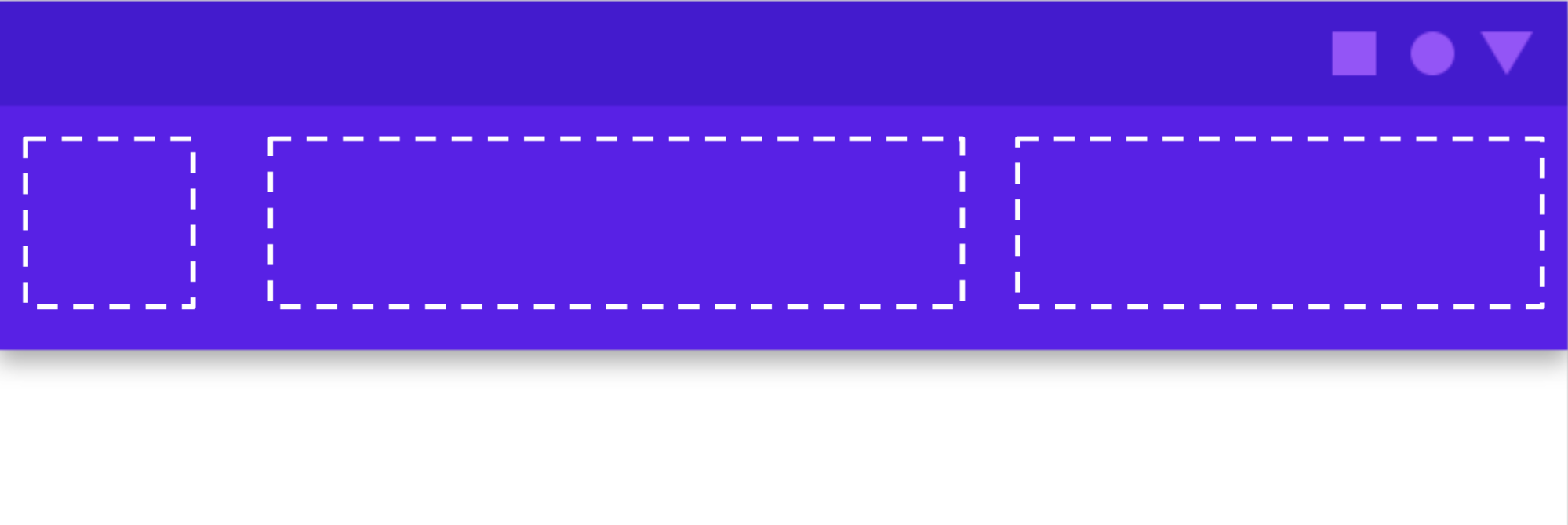 แผนภาพที่แสดงช่องที่ใช้ได้ในแถบแอปของ Material Components