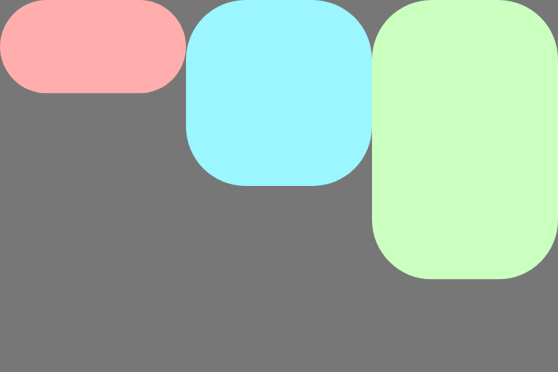 항목이 교차축의 시작 부분에 정렬됩니다.