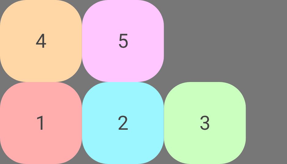 역방향 래핑이 사용 설정되어 있어 항목이 위의 새 줄로 래핑됩니다.