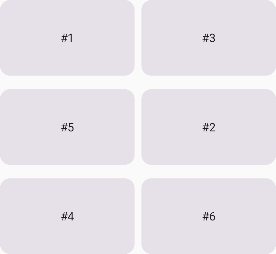 کارت شماره ۳ در کنار کارت شماره ۱ قرار می‌گیرد، زیرا این یک جایگذاری خودکار است.