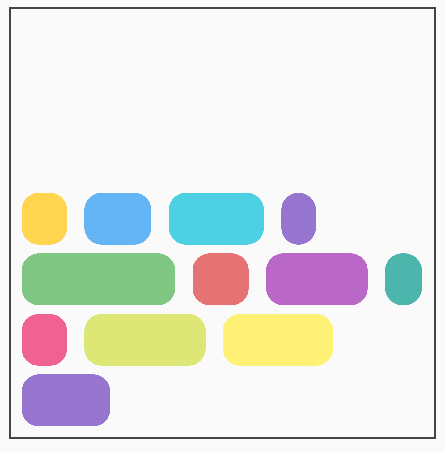 Organização da parte de baixo do contêiner