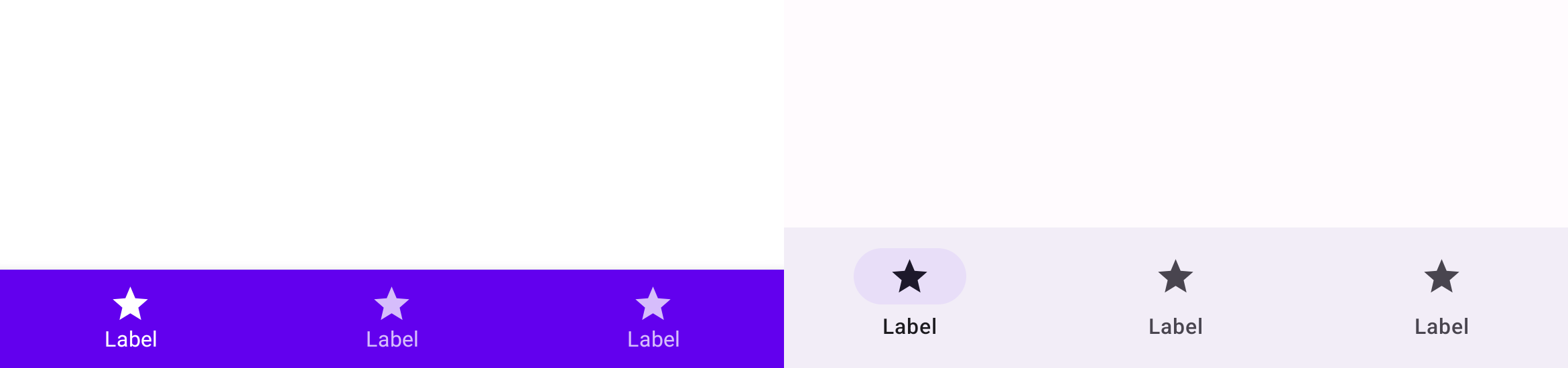 Comparison of M2 bottom navigation and M3 navigation bar