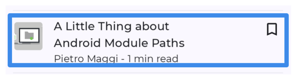 Switch Access highlight of the article list item