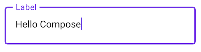 An editable text field, with a purple border and label.