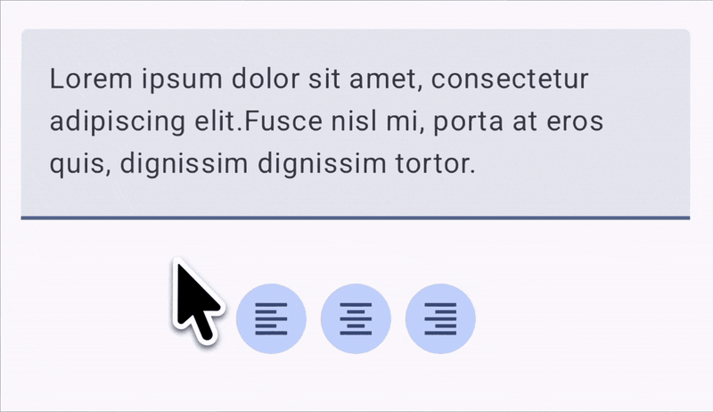 A TextField toggling paragraph alignment between start, center, and end using ParagraphStyle.