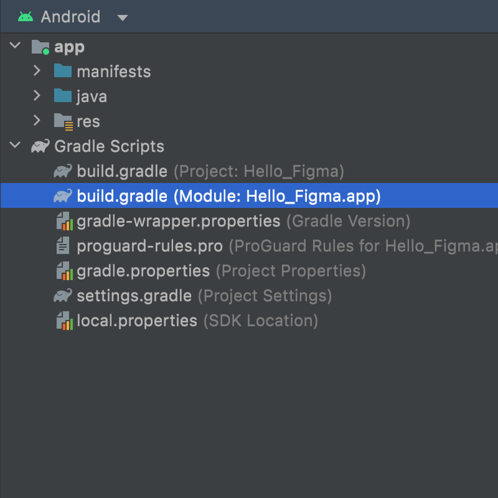 Файл Gradle на уровне модуля в Android Studio