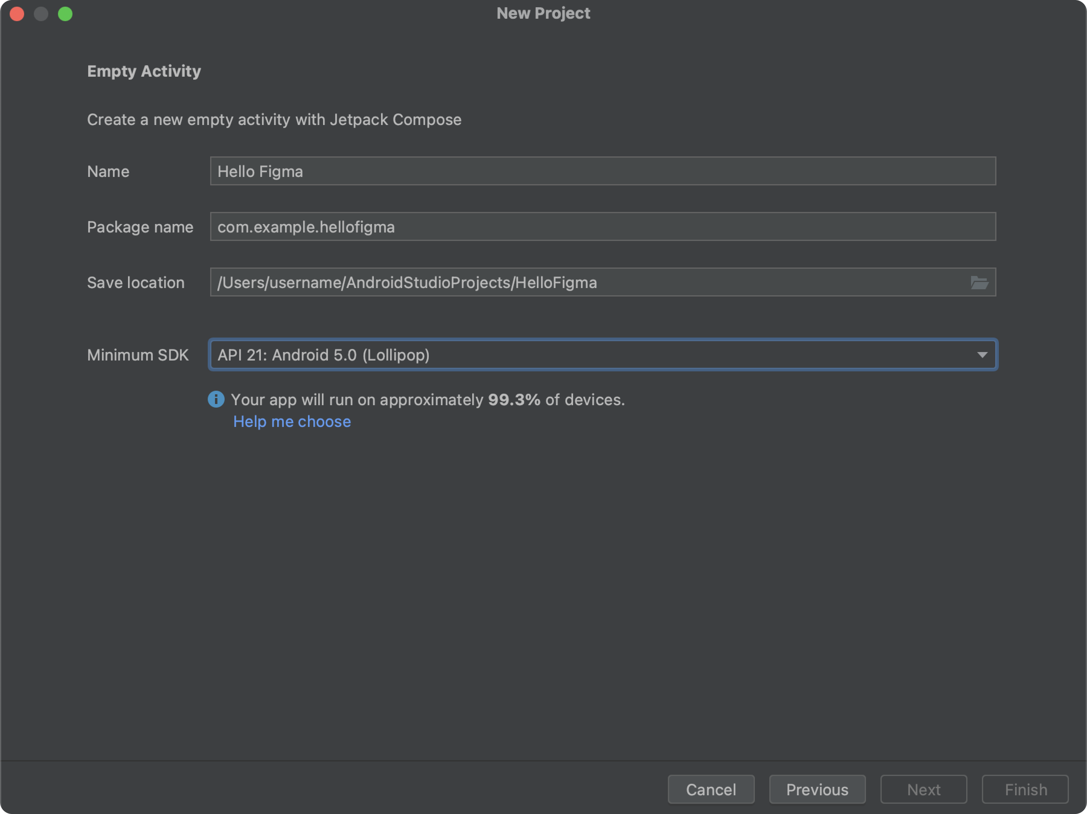 Configuration d&#39;un projet Android Studio