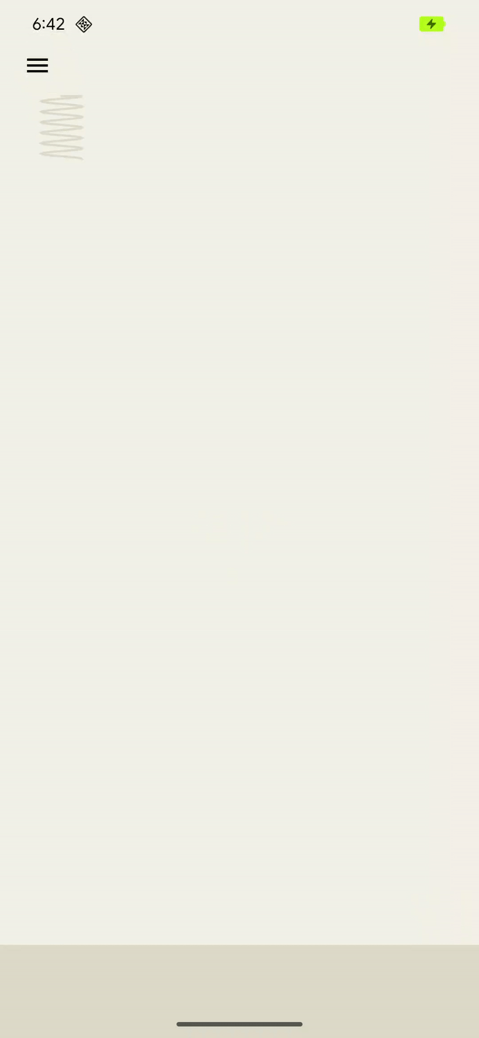 Animazione di una molla caduta che rimbalza dalla parte inferiore dello schermo.