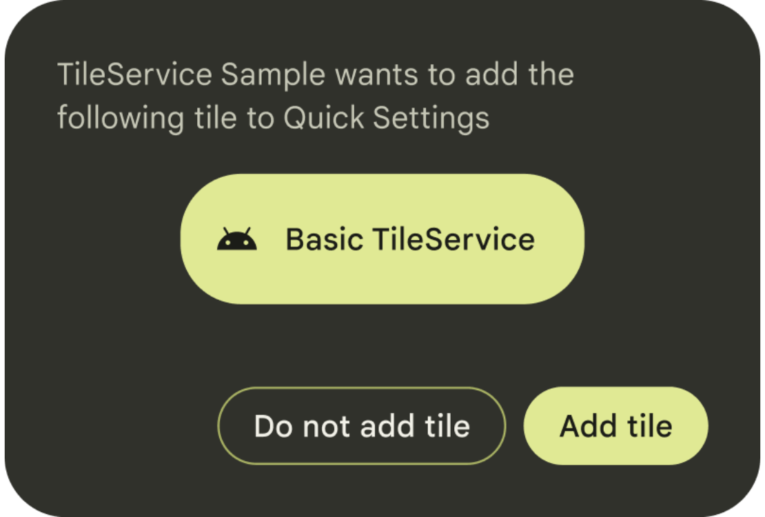 พรอมต์ Quick Settings Placement API