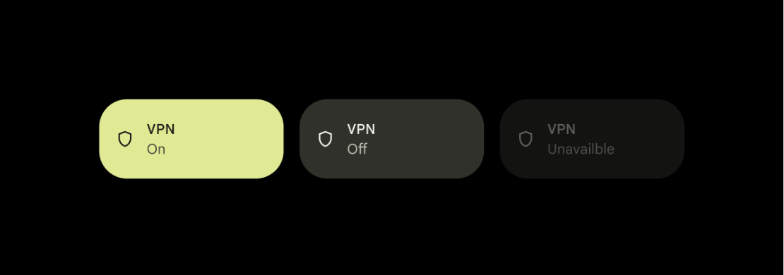 VPN tile tinted to reflect object states