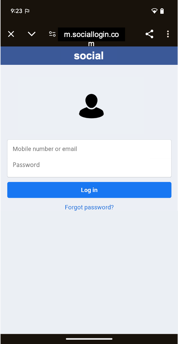 A third-party login with Custom Tab on right.