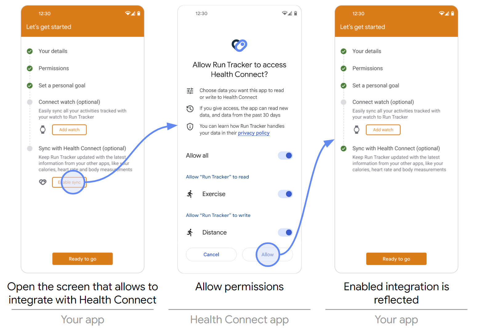 Attempt to integrate with Health Connect while uninstalled