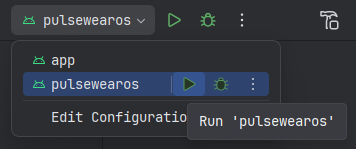 รูปภาพแสดงปุ่มเรียกใช้แอป Wear OS