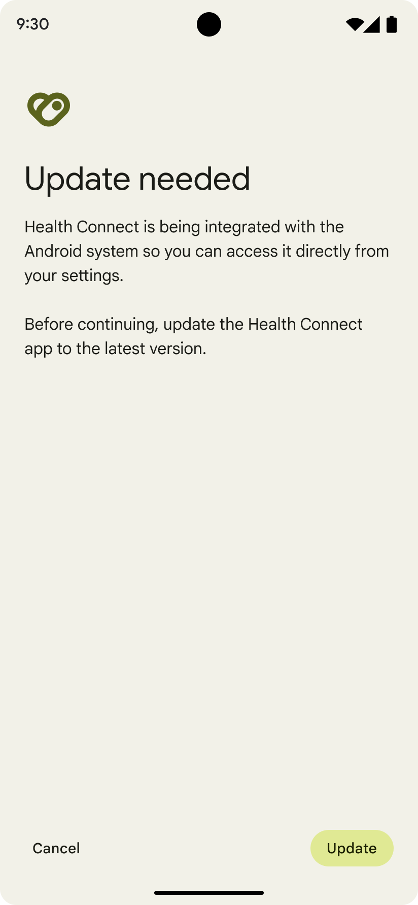 Figura de atualização do APK necessária