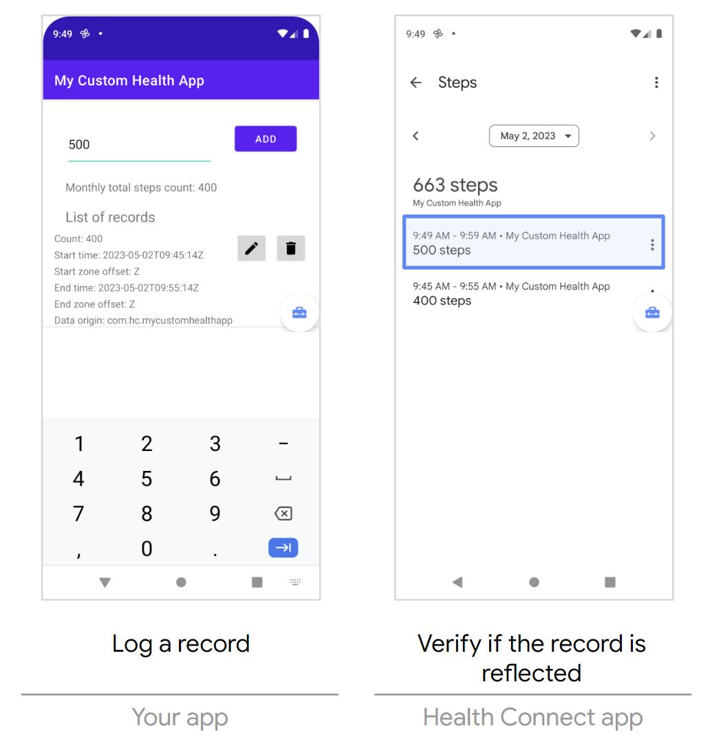 Zapisywanie danych za pomocą aplikacji