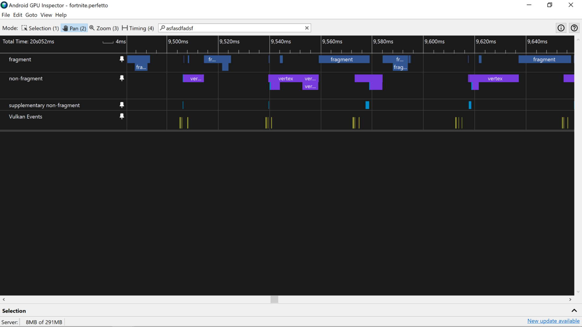 Screenshot yang menampilkan status berjalan dari thread yang disematkan dan cocok dengan jalur CPU.