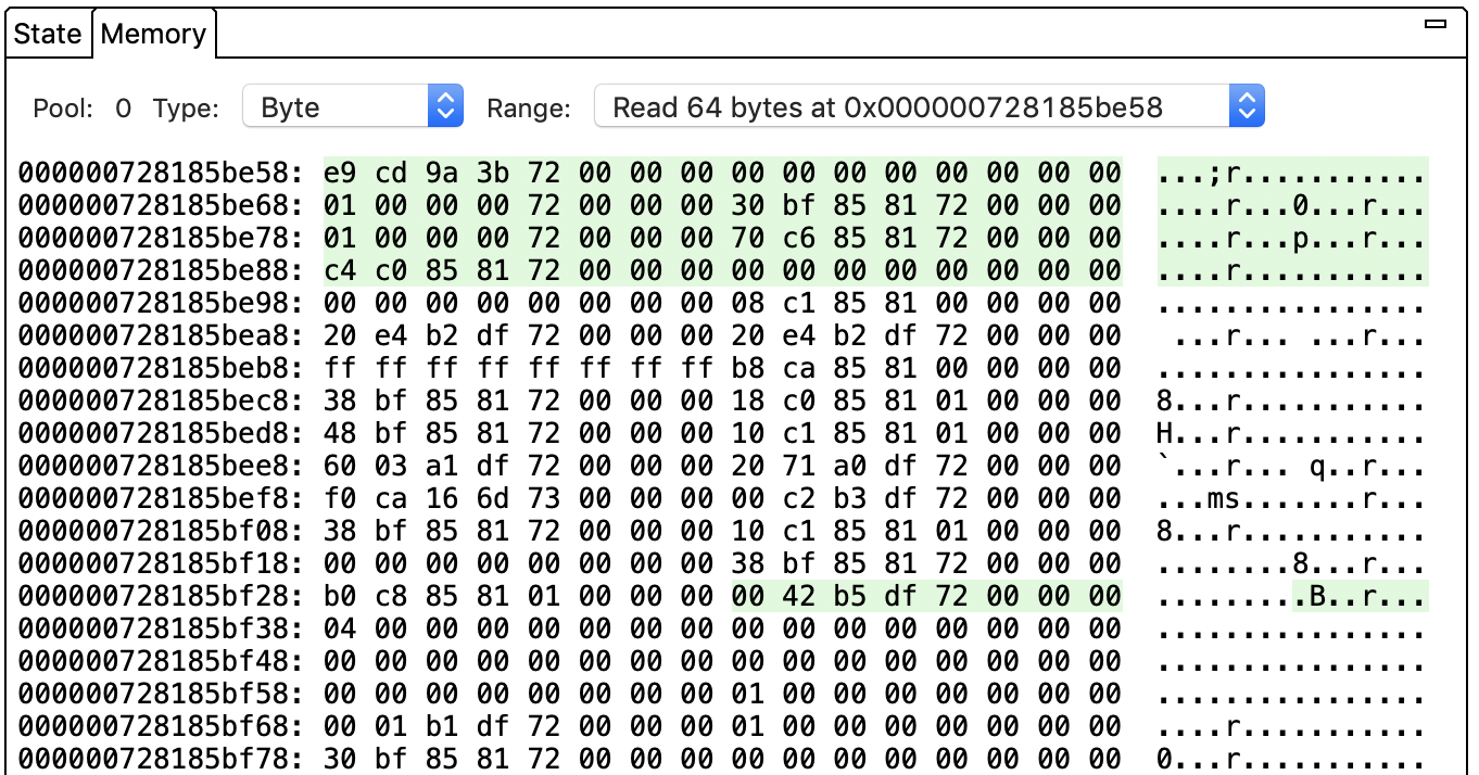 Bereich „Erinnerungen“