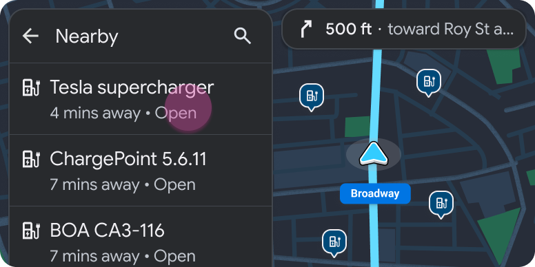 الگوی نقشه با فهرستی از مکانها برای افزودن ایستگاه