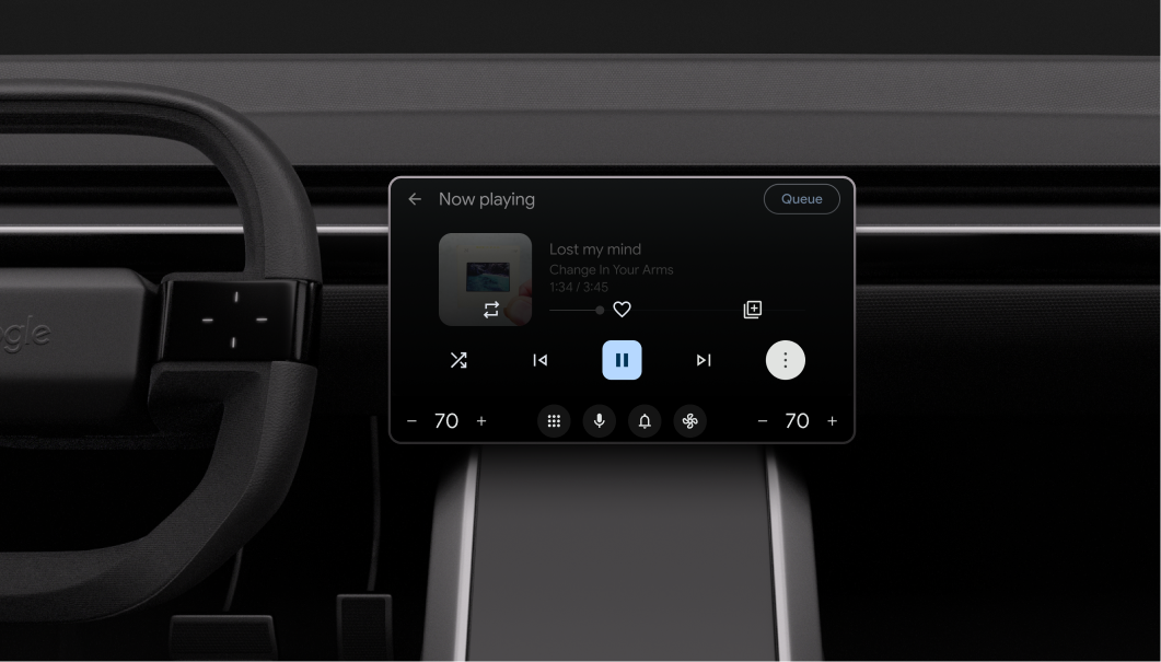 Overflow menu on the right