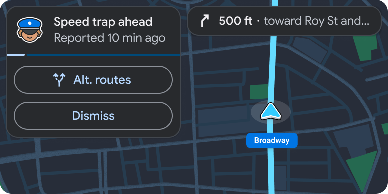 Szablon nawigacji z alertem