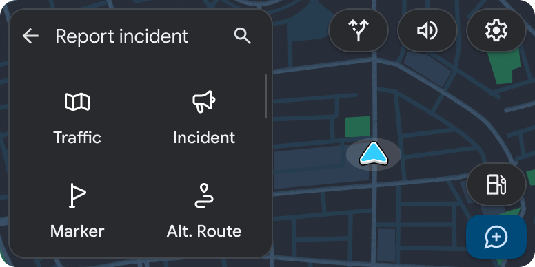 Android Auto の FAB の例