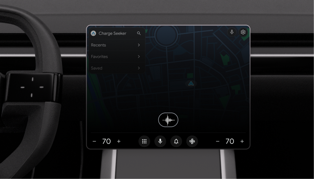 Navigationsvorlage mit Symbol für Spracheingabe