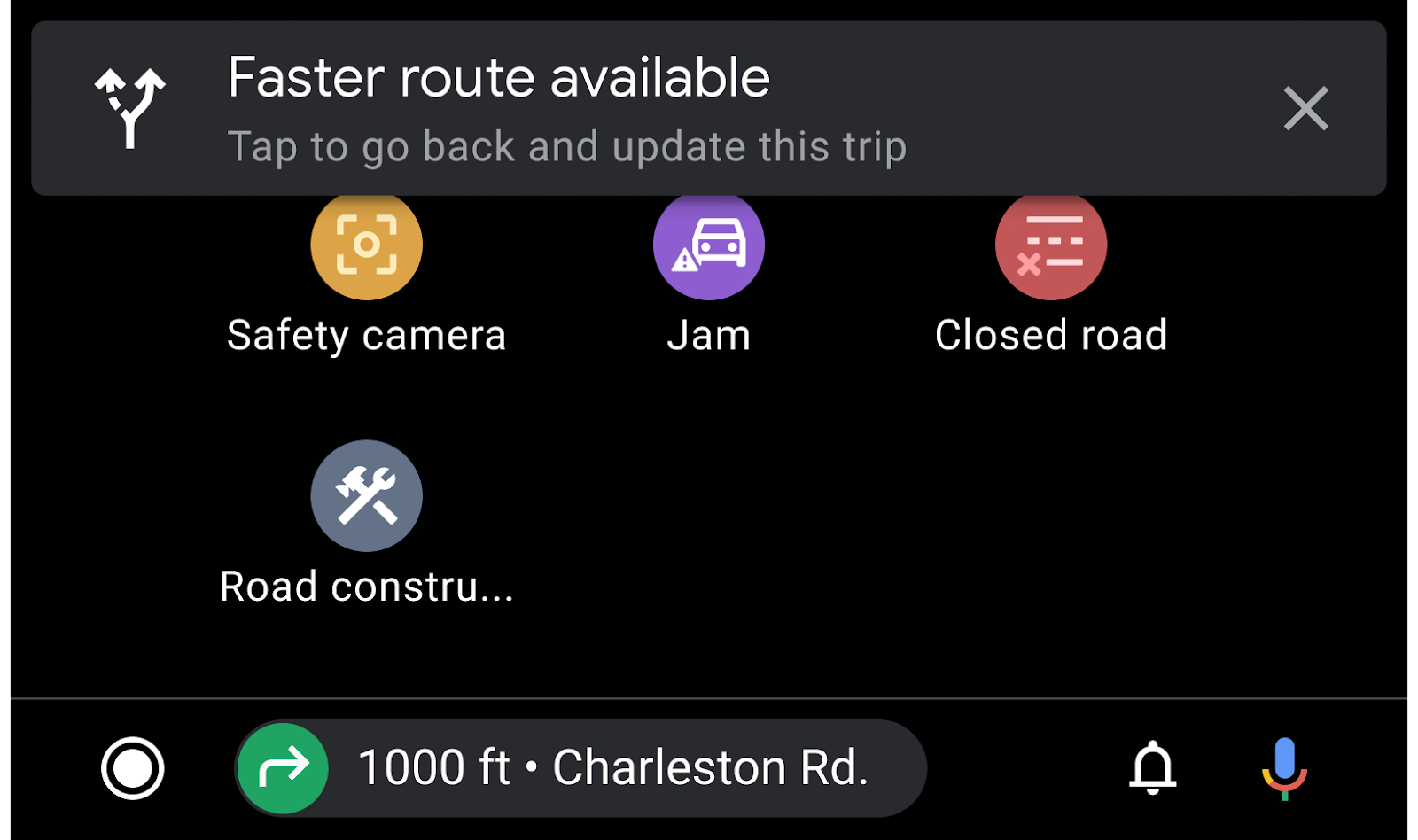 Card de rotas com notificação regular