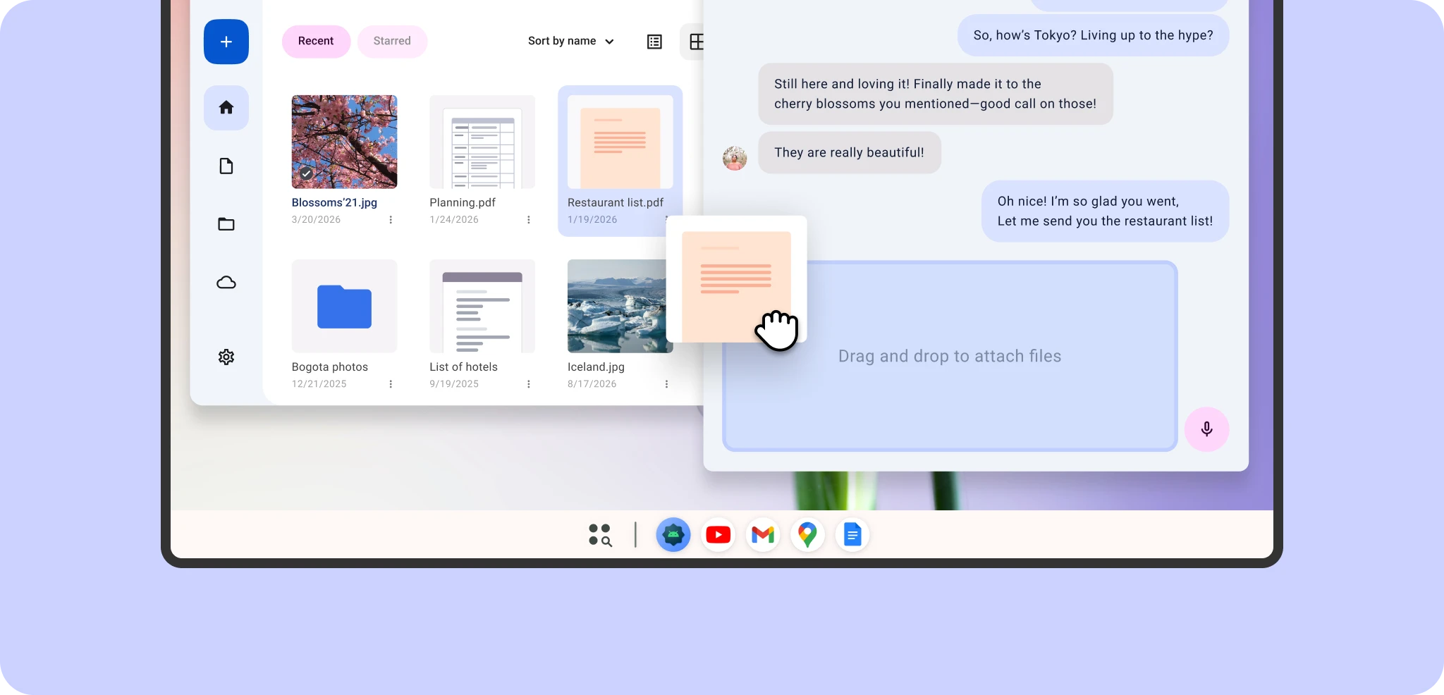 ノートパソコンでドラッグ＆ドロップする。
