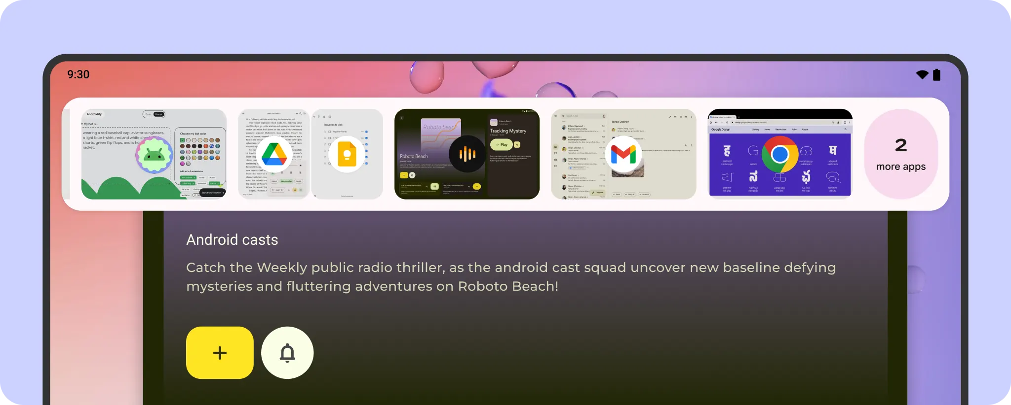Os usuários podem alternar entre apps com várias instâncias.