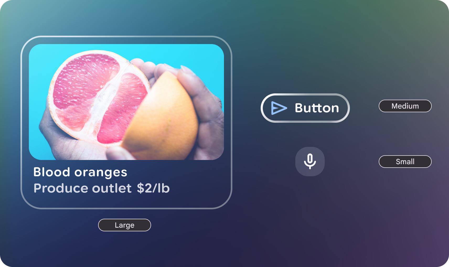 يجب تثبيت عناصر التصميم في أسفل الإطار.
