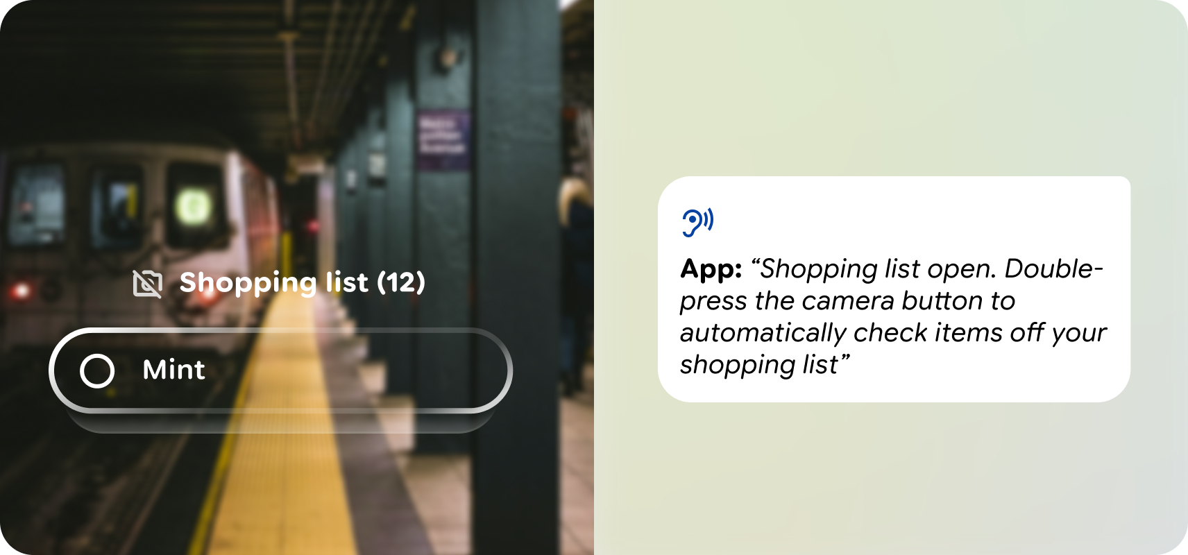 Schéma d'une indication audio.