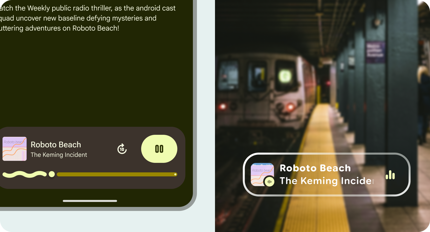 Un lecteur multimédia invite à afficher la lecture sur les lunettes.