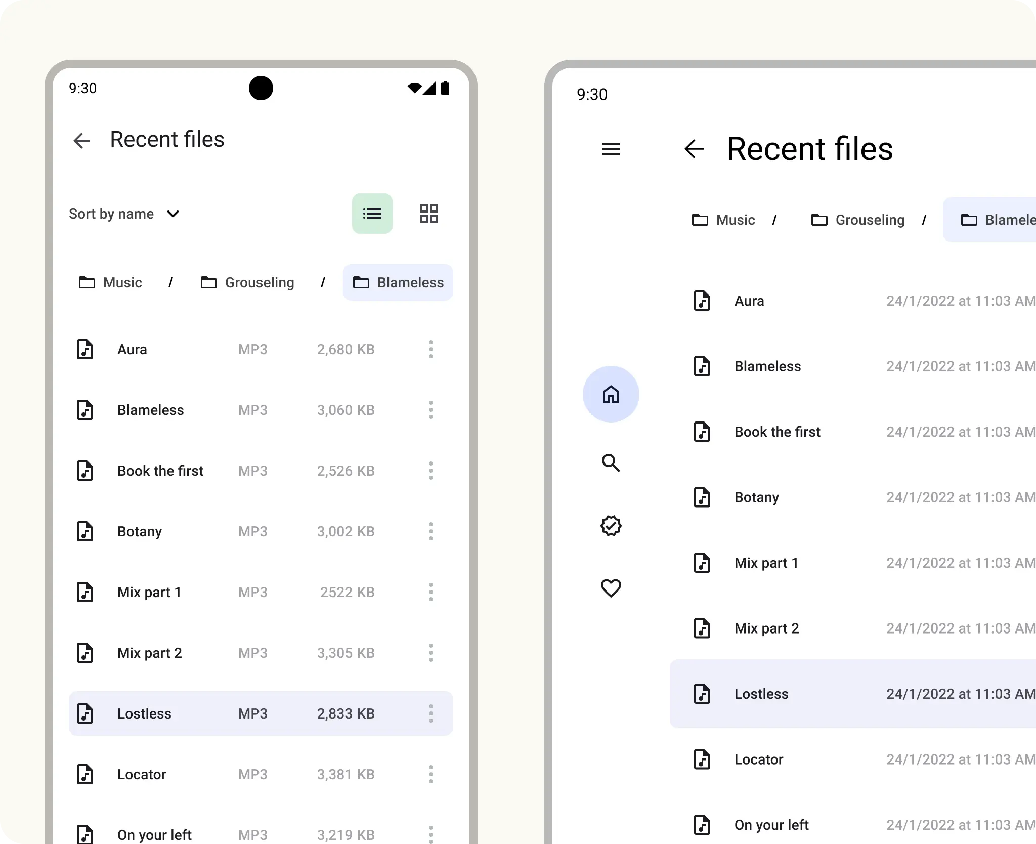 Schermata dell'app per la produttività su dispositivi mobili e tablet.