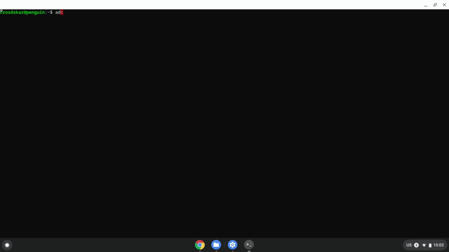 Chromebook に接続し、ターミナルから APK をインストールする。