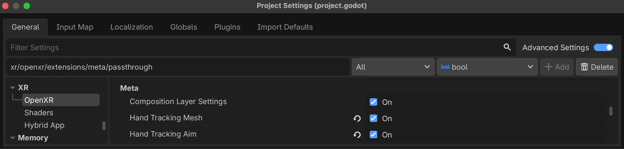 Configure the options in the 
