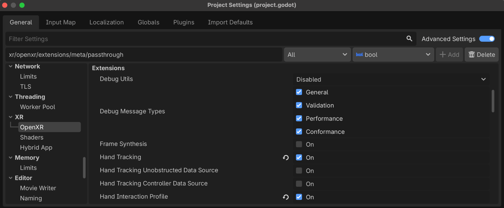 Configure the options in the 