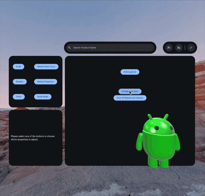 Example of changing the base colors on a 3d model