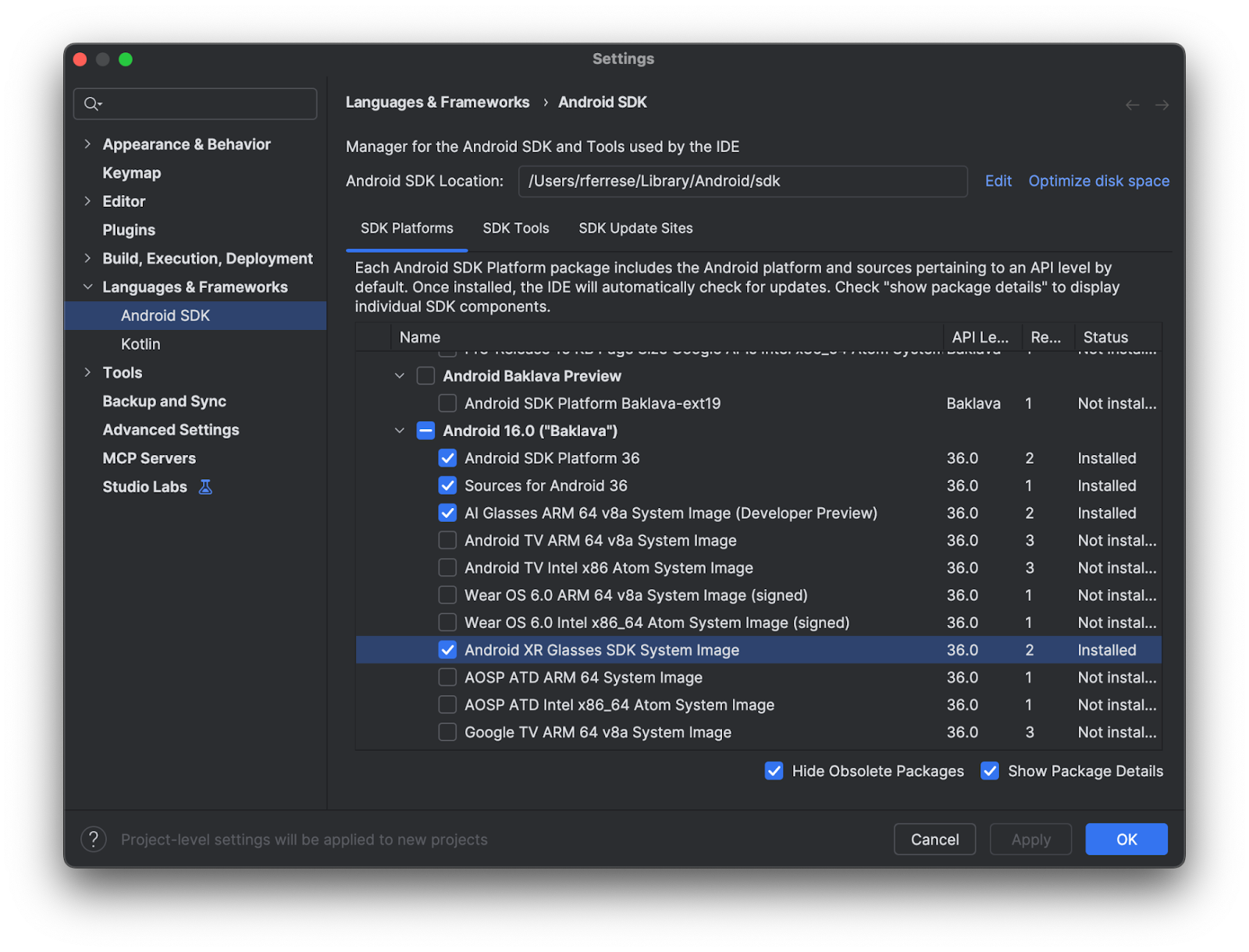Meng-uninstal image sistem Glasses SDK