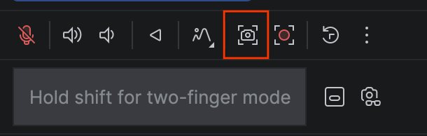 Utilizza i controlli dell'emulatore per acquisire uno screenshot del display dell'emulatore in Android Studio.