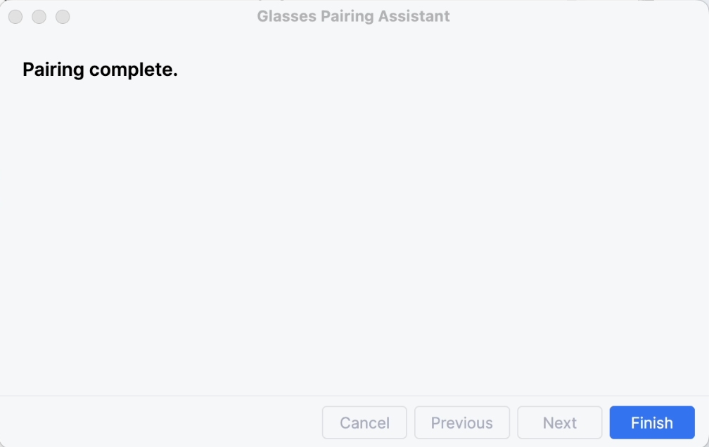 The Pairing Assistant completes pairing after the association requests are
accepted.