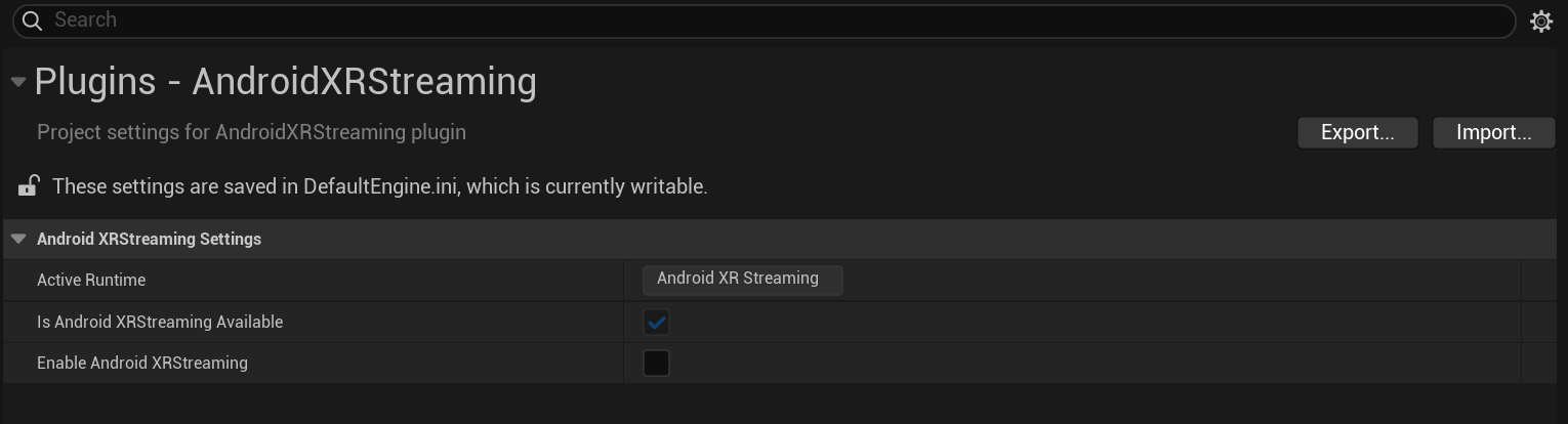 Android XR Streaming çalışma zamanını etkinleştirme